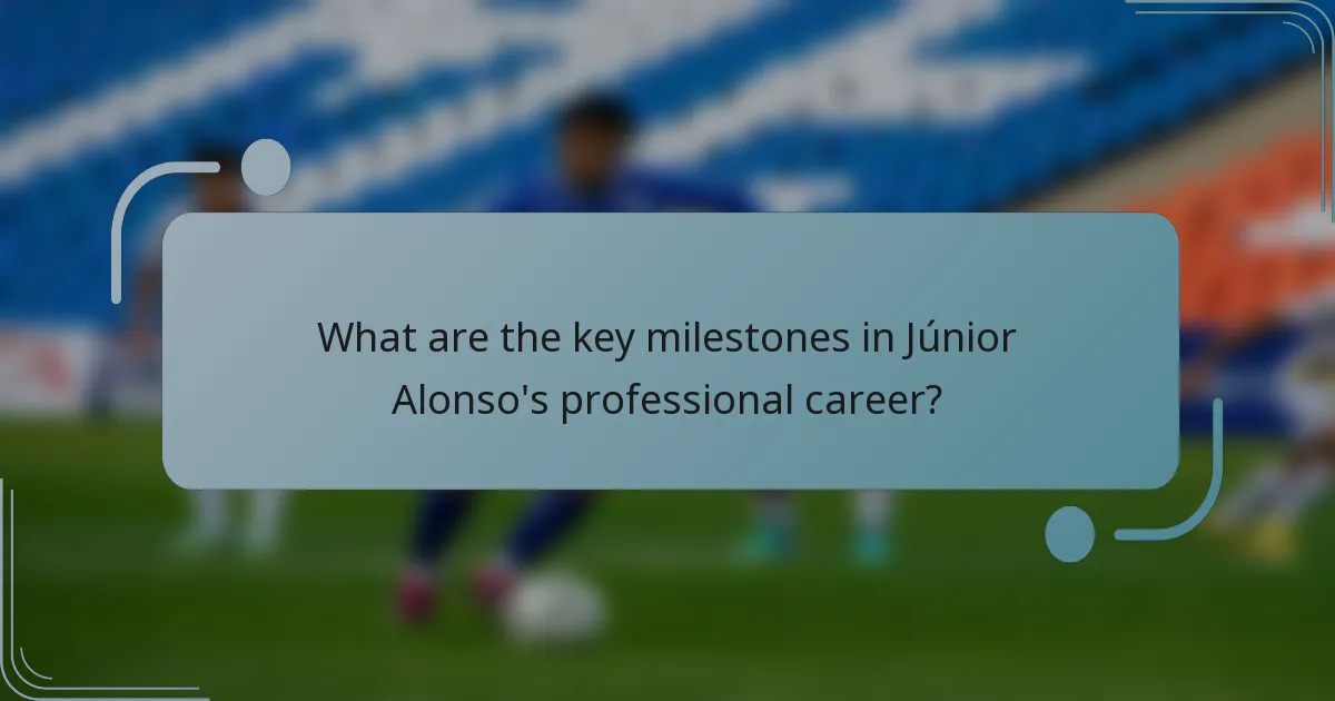 What are the key milestones in Júnior Alonso's professional career?