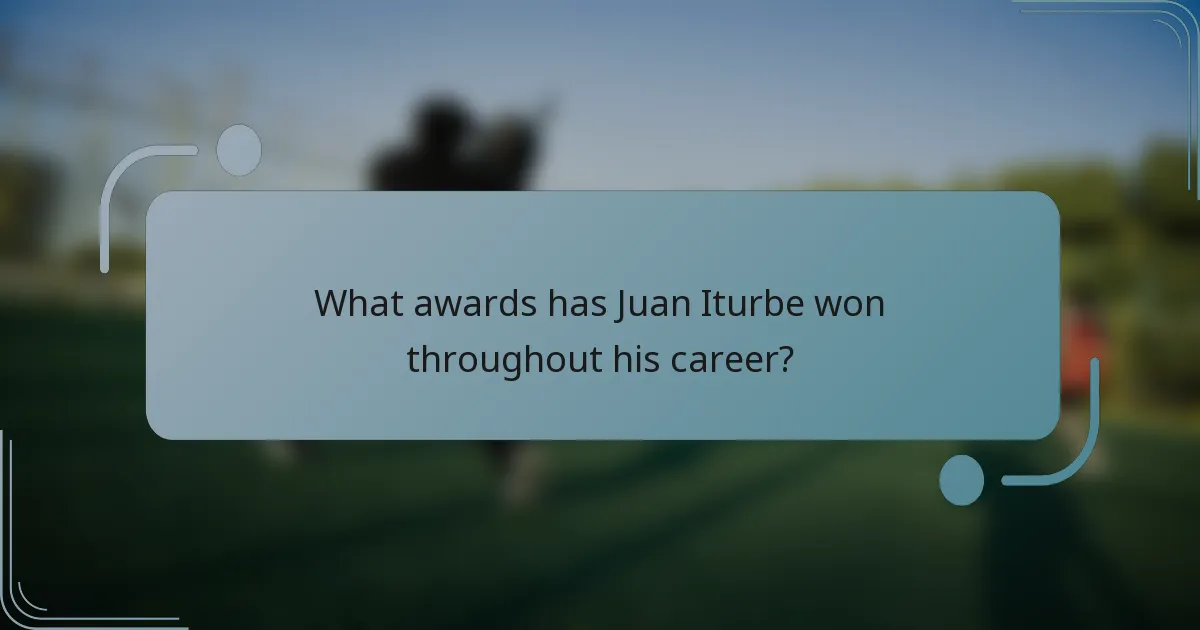 What awards has Juan Iturbe won throughout his career?