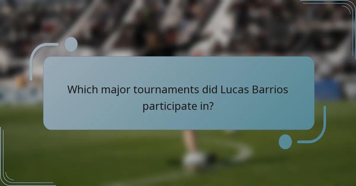 Which major tournaments did Lucas Barrios participate in?